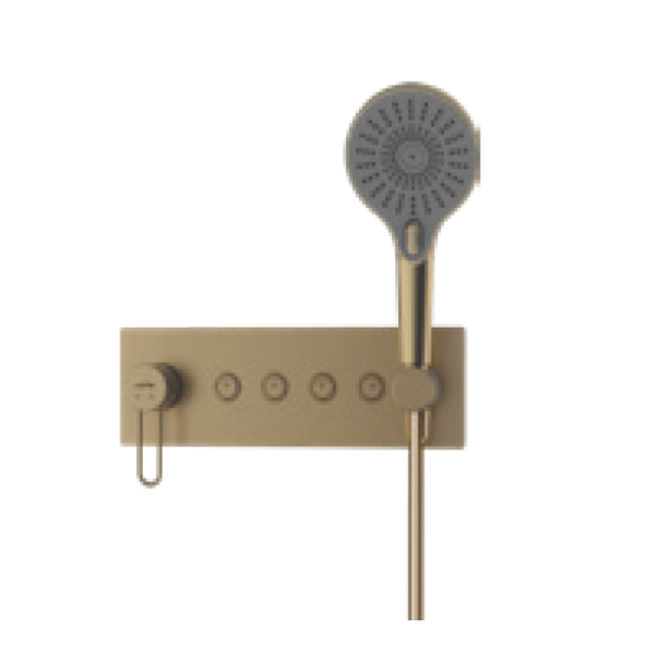 4-function concealed control valve (without box) Brushed gold